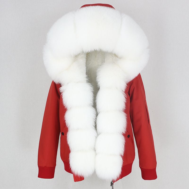 Women's Clothing Thickened Raccoon Fur Liner Removable Real Fox Fur Large Fur Collar Jacket Fur Cotton_voghion.com