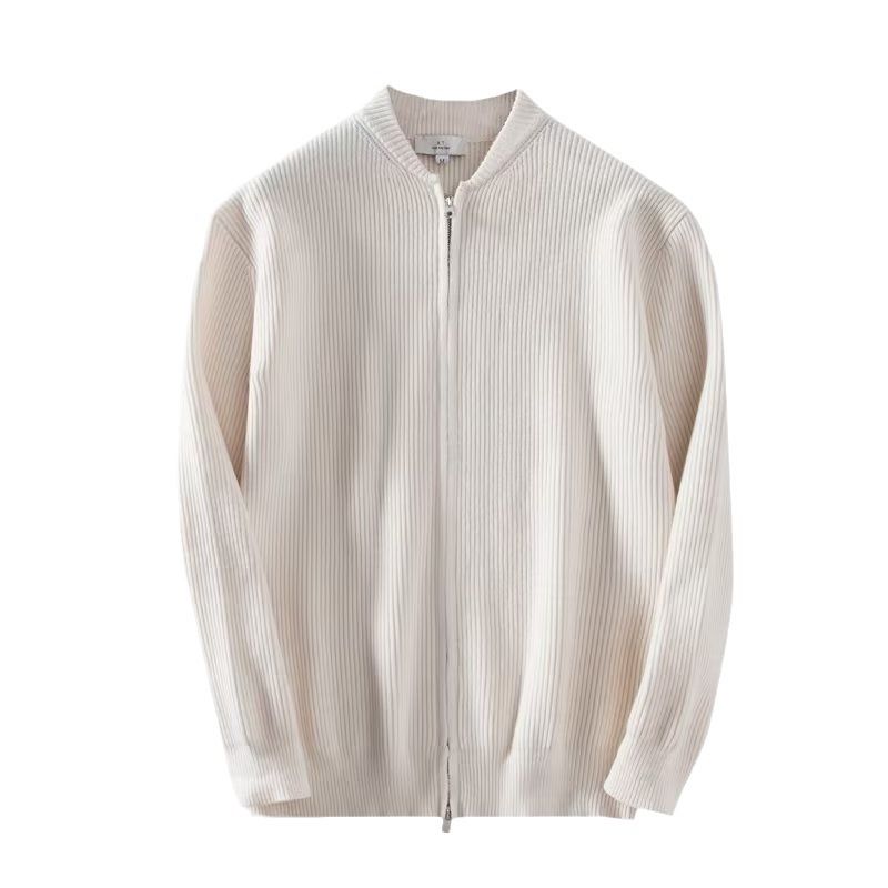 Herbst Winter Neue Pullover Jacke Einfarbig Strickjacke Herrenmode Marke Langarm Slim Fit Top_voghion.com