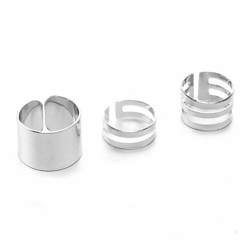 Hot sales Women's gold ring, 3 pieces Punk style, middle finger technique_voghion.com
