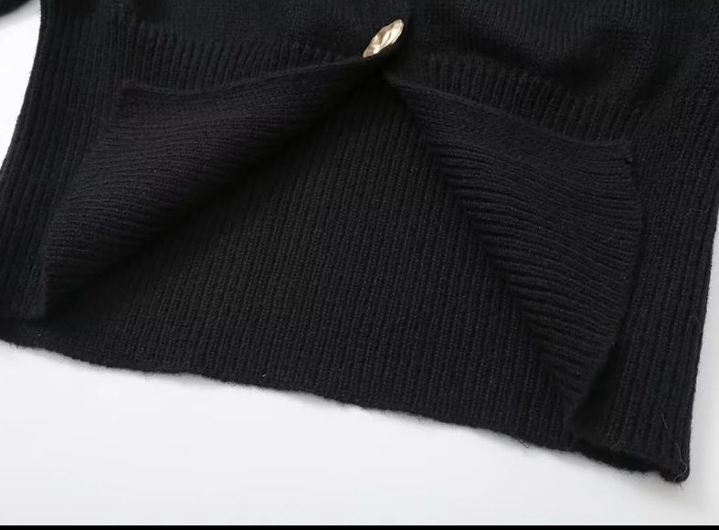 Cardigan lavorato a maglia con bottoni e scollo a V da donna_voghion.com