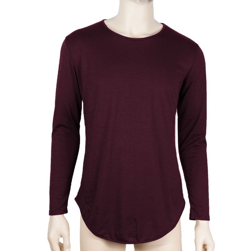 Herren-Langarm-T-Shirt mit Rundhalsausschnitt und schmaler Passform_voghion.com