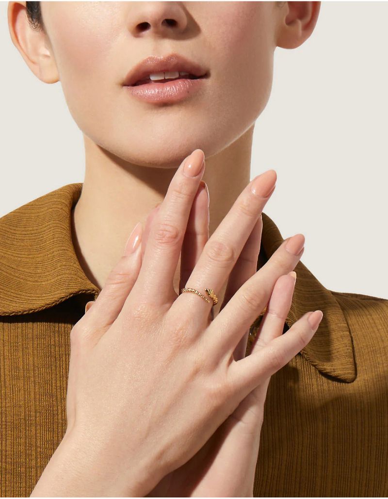 Anello da donna in oro con serpente, leggero, di lusso, di alta qualità, con zircone verde, anello aperto, versatile, per dito indice._voghion.com