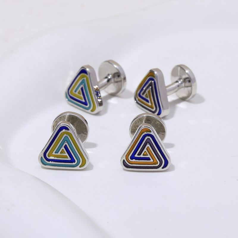 Neue dreieckige Manschettenknöpfe Business Casual Öltropfen Französische Manschetten Herrenhemd Anzug trendige Manschettennägel_voghion.com