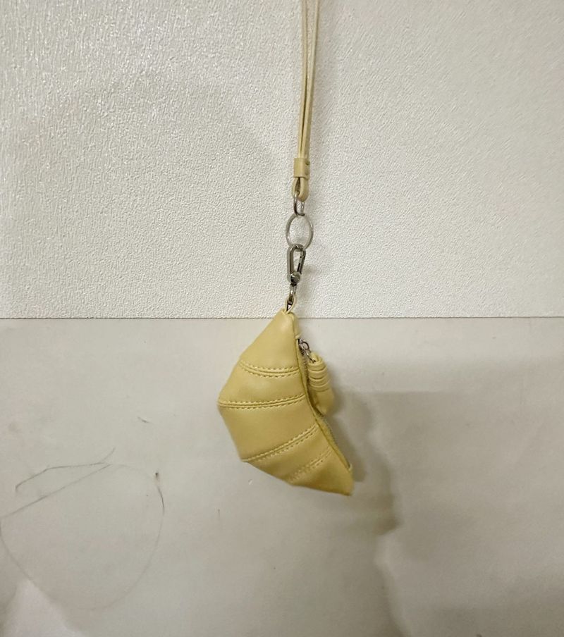 Piccola borsa portamonete da collo con design a croissant, mini borsa a tracolla a forma di rossetto, per auricolari_voghion.com