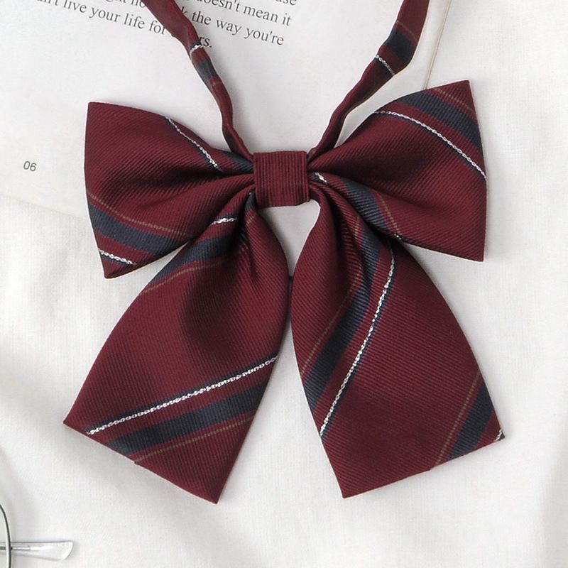 Cravatta da donna in stile college JK, stile college, a righe rosse, stile college ..._voghion.com