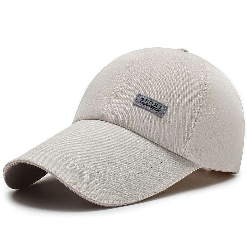 Canvas Baseball Men's Duckbill Cap Outdoor Sun Wide Hat Extra Long Brim_voghion.com