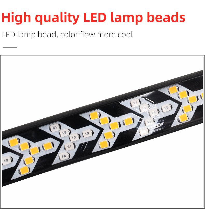 fanale posteriore per auto a spina di pesce, fanale posteriore per pick-up, LED, alta luminosità, bicolore, cintura, scansione, doppio flash, avviso di coda_voghion.com
