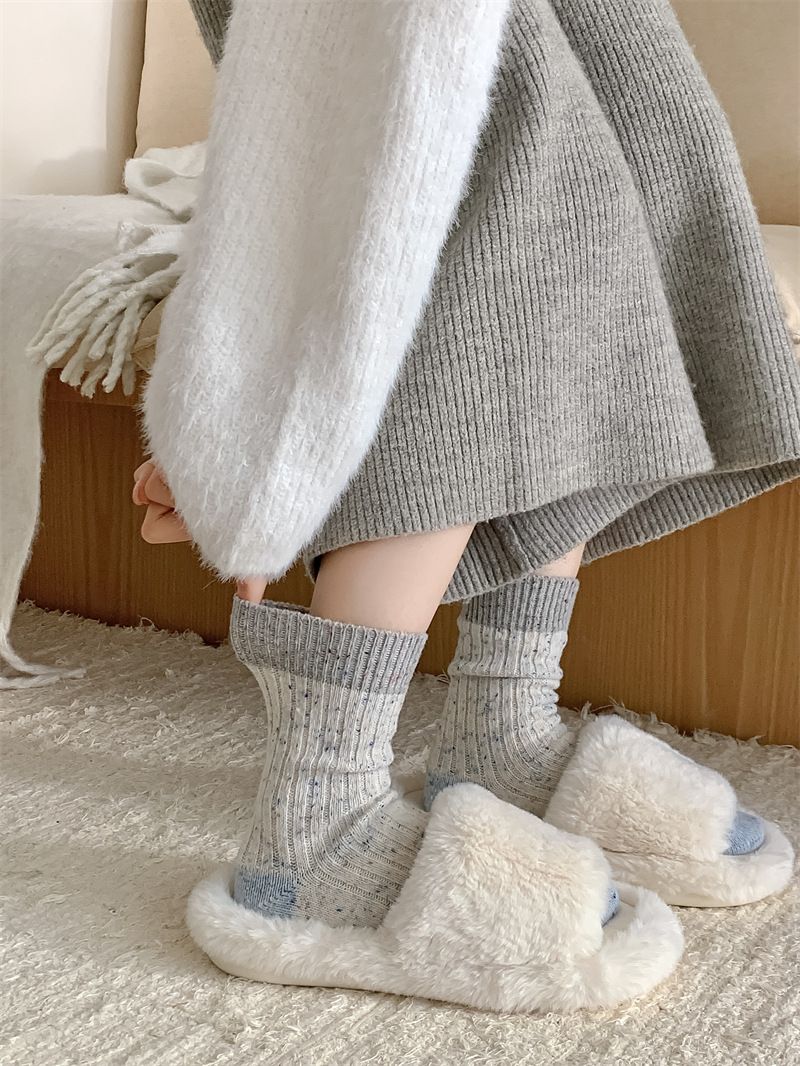 Podzimní a zimní silné ponožky pro ženy, nápady na sladění barev, příze, kašmír, zesílené teplé vlněné ponožky střední délky, stohovací ponožky_voghion.com