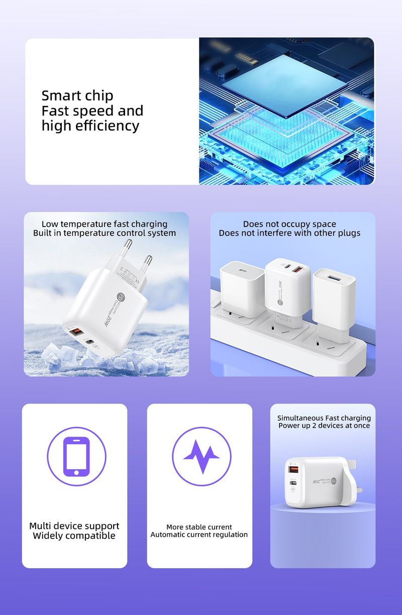 Dual-Port-Schnelllade-PD-Ladegerät (AU, US, UK)_voghion.com