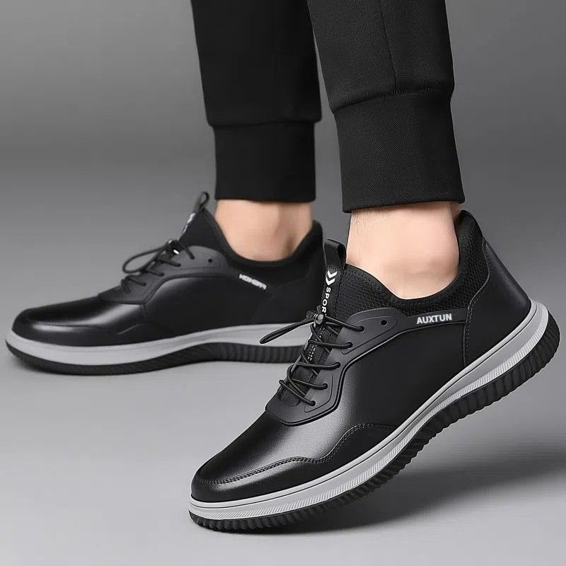 Soft Soled Casual Leather For Men 2025 New Korean Version Comfortable And Breathable Men's With Lace Up British Style_voghion.com