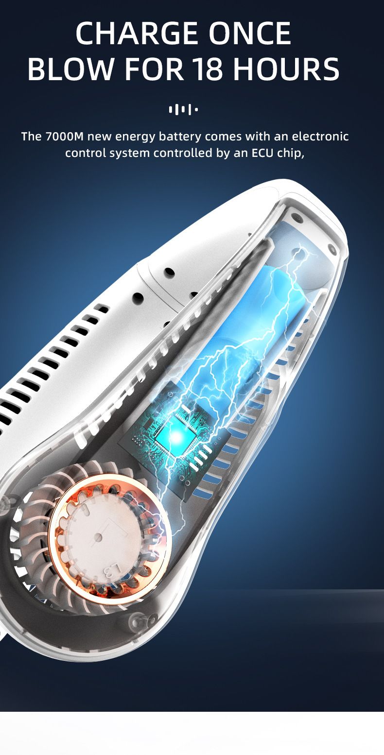 BreezeNeck P30 Wearable Fan - Hands-Free Bladeless Neck Fan With Digital Display (Type-C Fast Charge, 18H Cooling)_voghion.com
