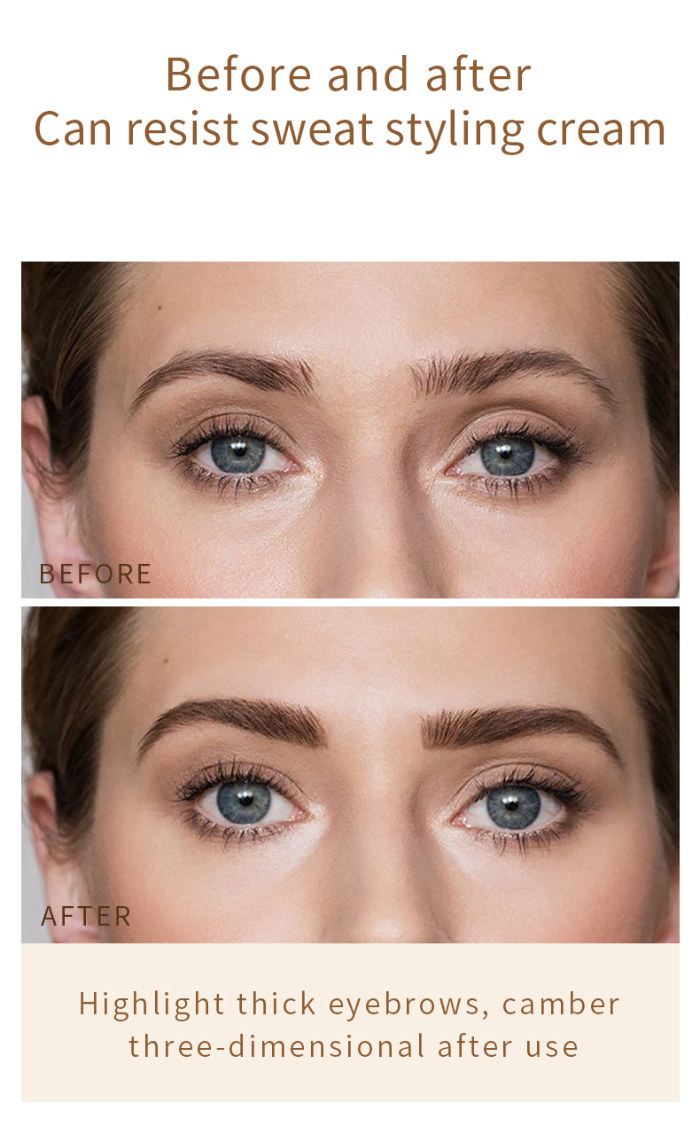 Natürlich aussehendes Augenbrauen-Pflegewachs, schnelltrocknend, wasserfest, schweißfest, unsichtbare 3D-Augenbrauen-Formcreme, lang anhaltender Pudaier_voghion.com