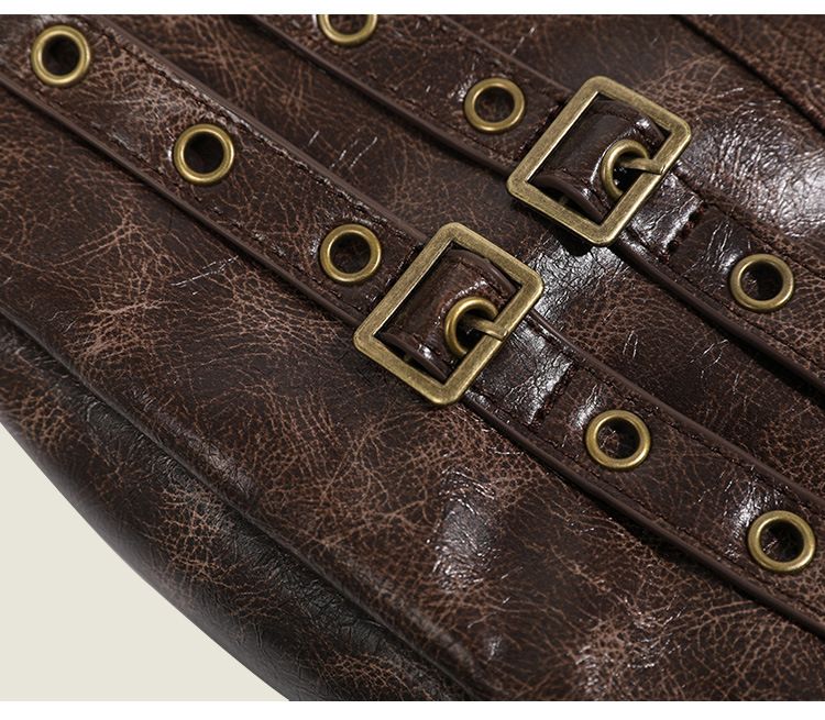 Borsa a tracolla primavera ed estate 2025, nuova borsa da motociclista punk, grande capacità, retrò, tracolla larga, alla moda, cento_voghion.com