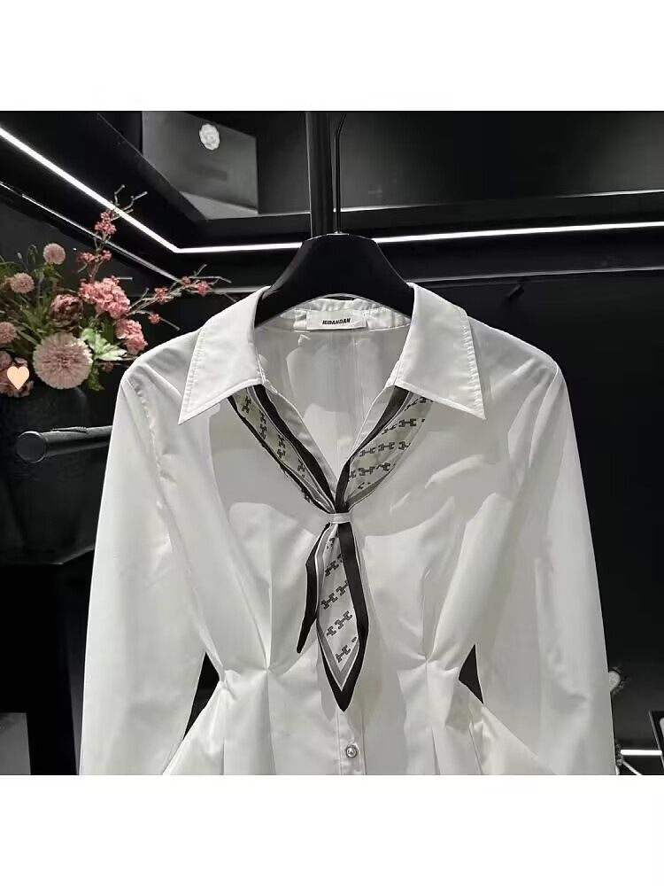 Women’s Elegant Tie-Front Blouse – Long Sleeve Wrap Shirt With Waist-Defining Bow_voghion.com