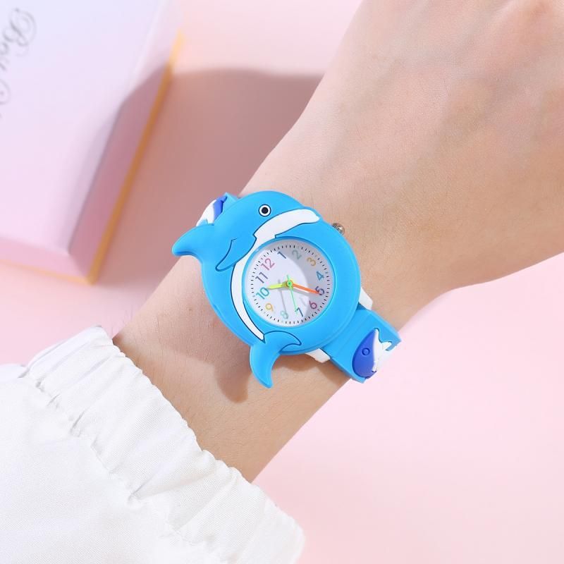 Cartoon Children's Watch Silicone 3D Student Cute Quartz Watch Dream Childlike Interest Dolphin Pattern Watch_voghion.com