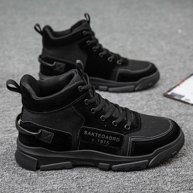2025 Autumn New British Style Work Casual Fashion Martin Boots High Top Lace-up Comfortable Men's Shoes_voghion.com