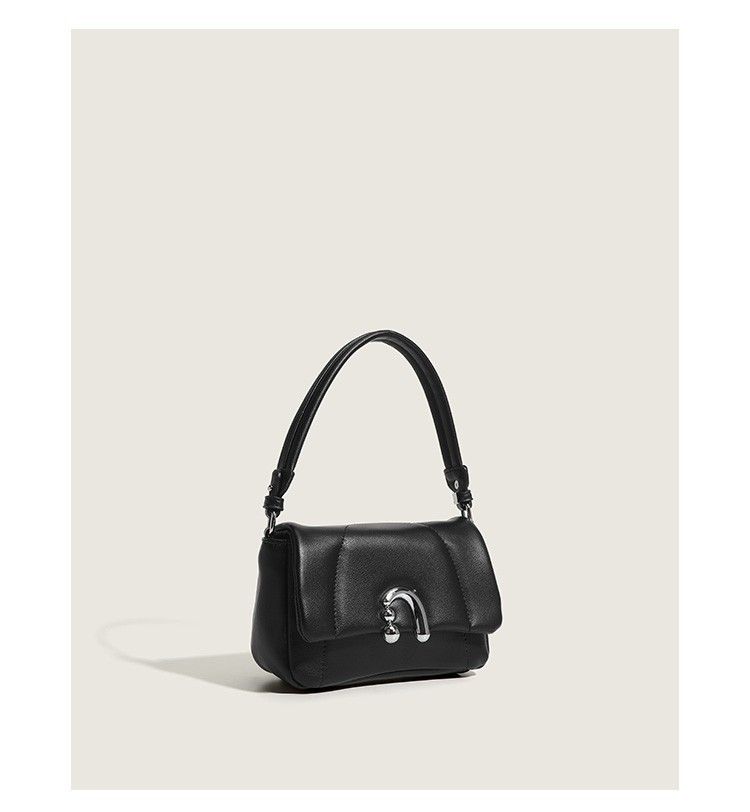 Borsa a tracolla trapuntata alla moda per donna - Elegante mini borsa a tracolla con chiusura magnetica, piccola borsa a mano in rosa, nero e bianco_voghion.com