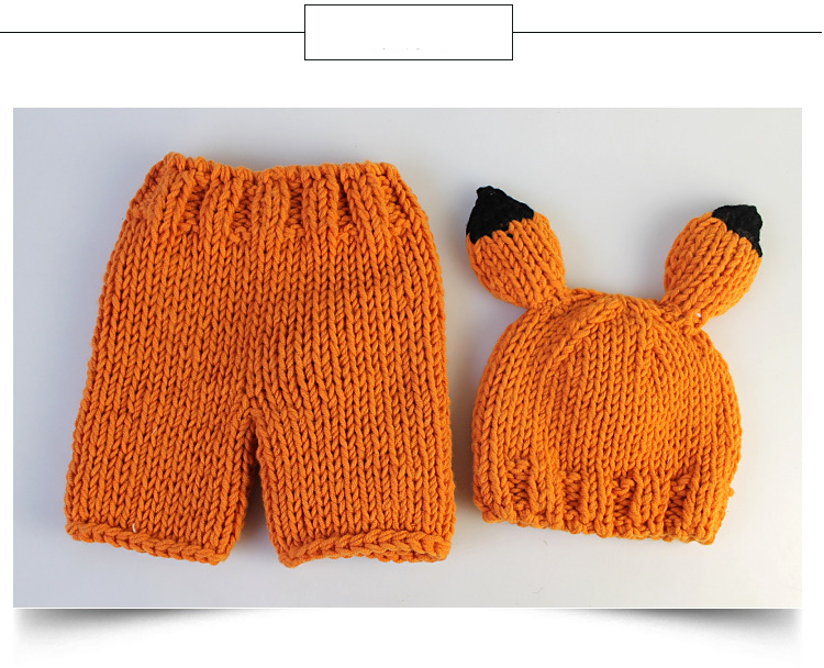 Abbigliamento fotografico per bambini, lavoro a maglia, vestiti per foto per bambini, set di modellismo per volpi di cartoni animati_voghion.com