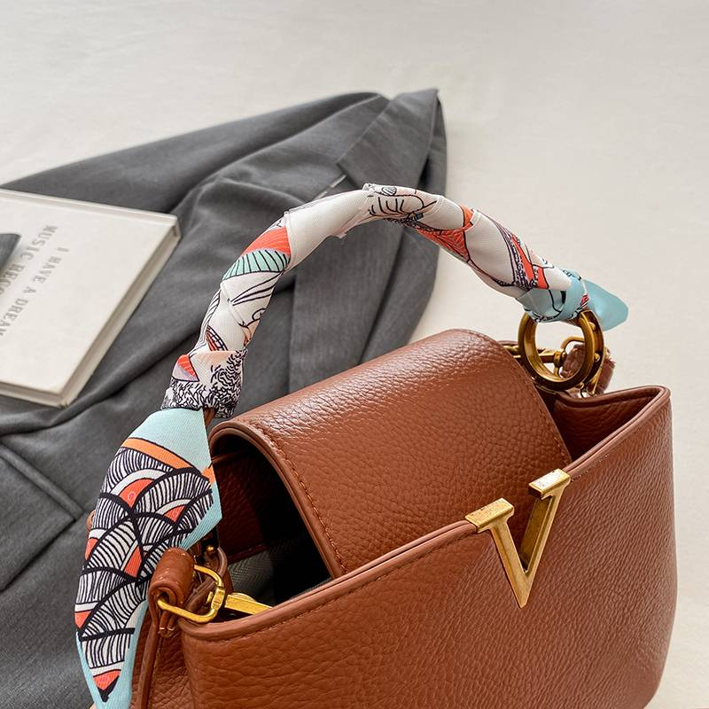 Borsa a mano alla moda da donna, monospalla, a tracolla, per lavoro, con sciarpa_voghion.com