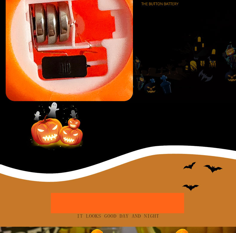 Halloween græskar lanterne sjov LED lysende nat lys indkøbscenter bar fest layout atmosfære dekoration ornamenter_voghion.com