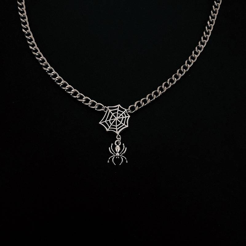 Spider niche design sense clavicle chain personality pendant street necklace cold wind dark temperament for both men and women_voghion.com