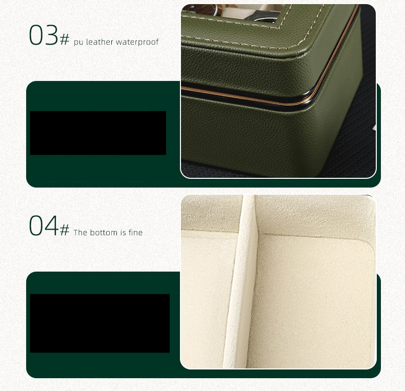 Leather Metal Frame Watch Box Glass Skylight Watch Storage Display Packaging Box_voghion.com