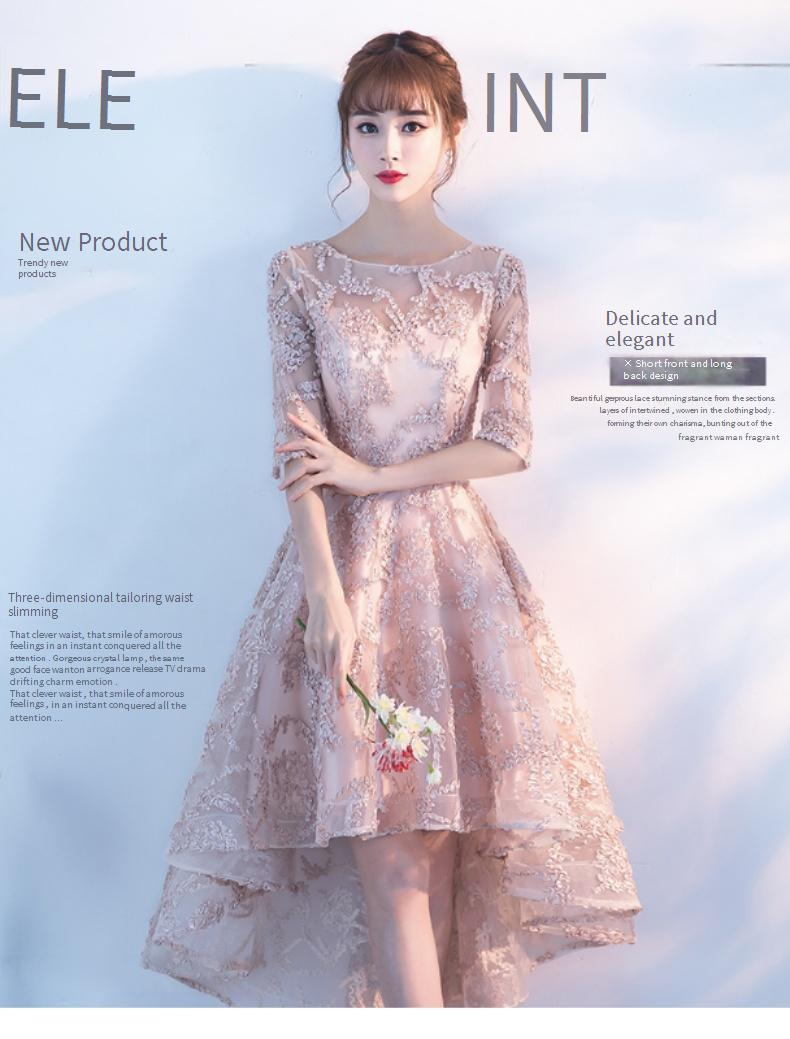 Elegant Princess Lace Dress - A-Line Formal Evening Gown With Long Sleeves, High Waist, Corset Back For Banquet, Wedding Guest, Party ( S-XXXL)_voghion.com