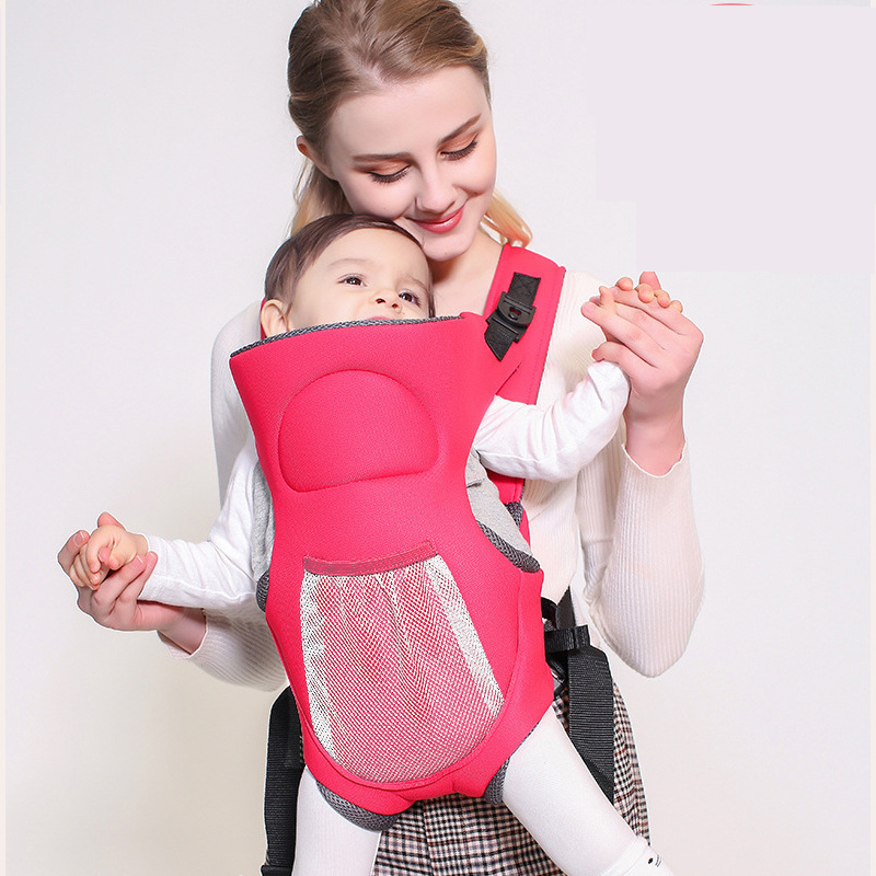 Mother & Kids Cybee Baby Carrier With Waist Stool, Large Breathable Pockets, Ergonomic Design For 0-3 Years, Max 20kg, Red/Blue (Color Options)_voghion.com