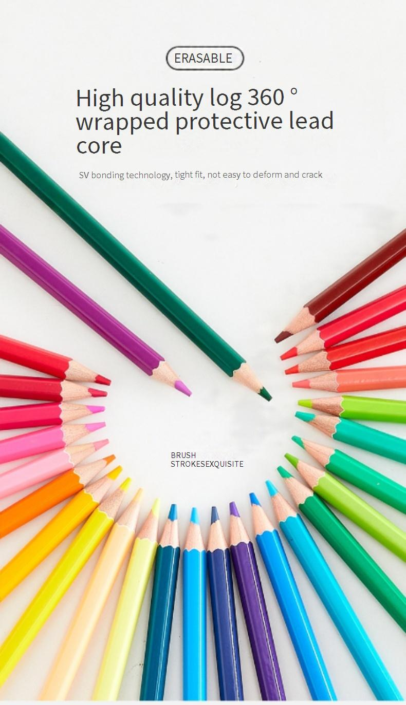 24/36/48 Farbige radierbare Buntstifte-Set - Holz-Kunststifte auf Ölbasis für Kinder und Erwachsene, lebendige und glatte Zeichnungen, ideal zum Skizzieren_voghion.com