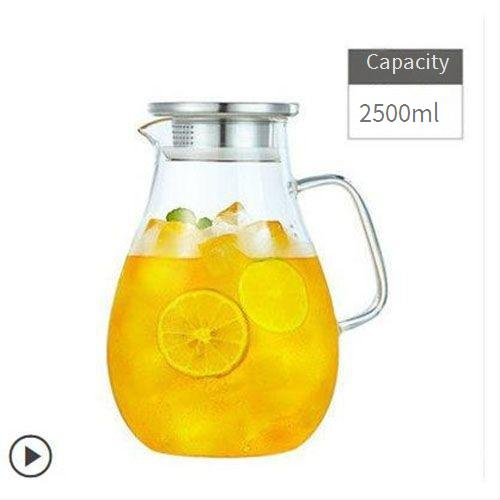 Premium Glass Pitcher With Removable Infuser - 1.5L/2L/2.5L BPA-Free Beverage Dispenser For Iced Tea, Cold Brew & Fruit Water_voghion.com