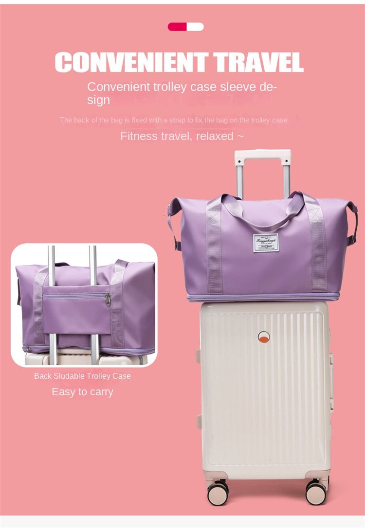 Bolsa deportiva portátil de hombro con separación para artículos secos y húmedos, ideal para yoga, fitness y viajes. Gran capacidad y logotipo imprimible._voghion.com