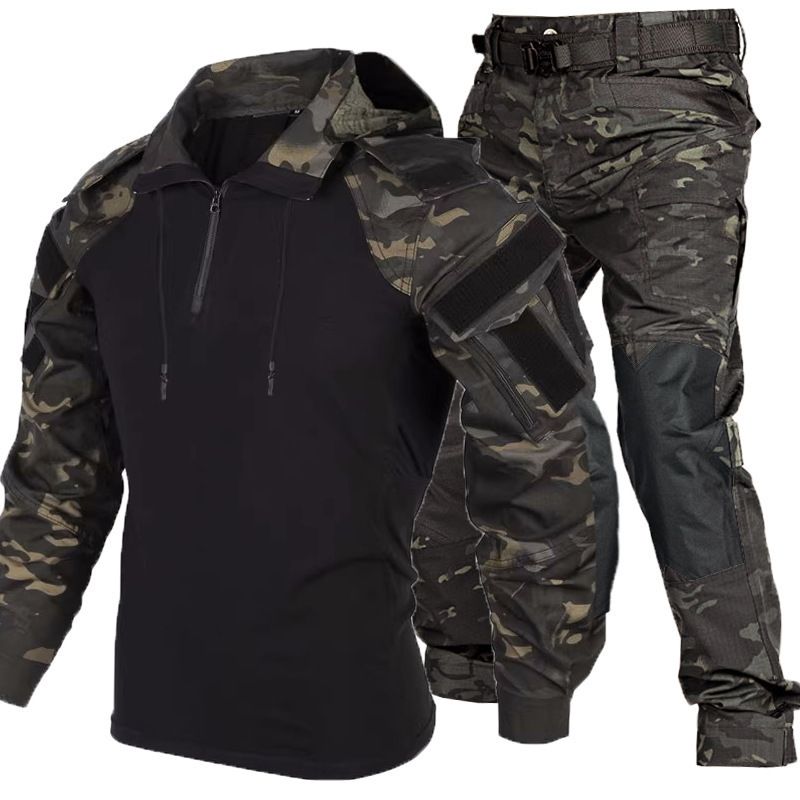 Set di camicia e pantaloni tattici d'assalto - Uniforme militare edizione SP2 | Grigio industriale e mimetico | Antivento e ignifugo_voghion.com