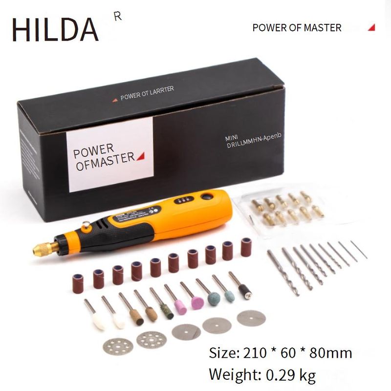 HiLDA 3.6V Cordless Nail Drill & Engraving Pen With Type-C Charging, 5000-15000 RPM, 3.2mm Chuck, 900mAh Battery_voghion.com