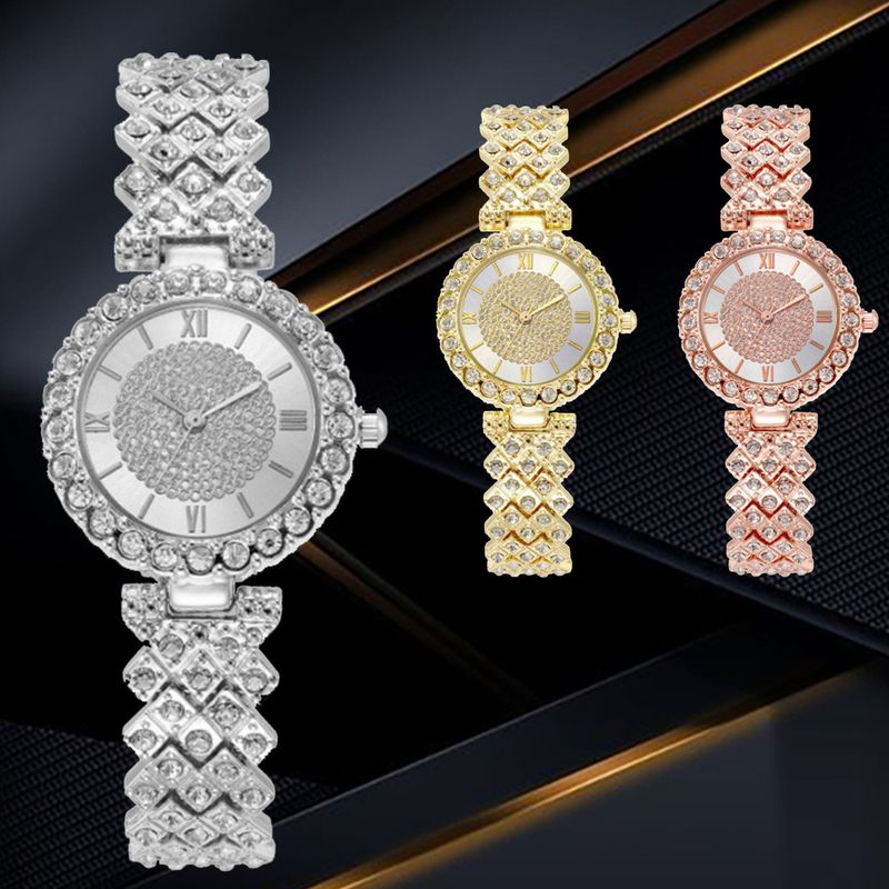 European And American Trends Trending Starry Sky New Luxury Style Small Dial Rhinestone Alloy Women's Quartz Watch_voghion.com