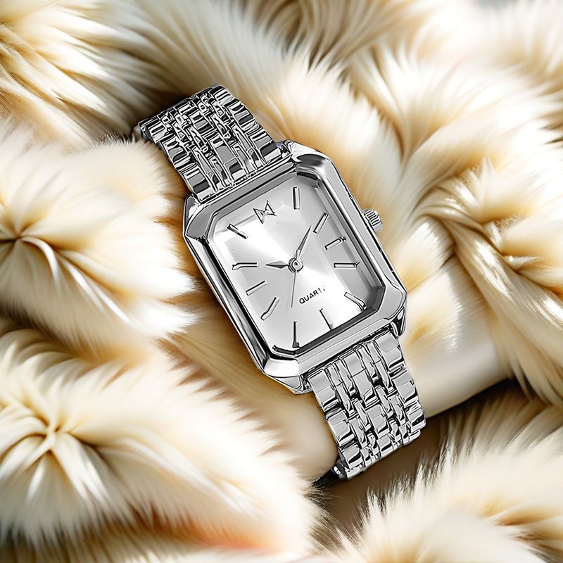 Dameshorloges Eenvoudig horloge voor dames Pauwgroen Hoogwaardig rechthoekig stalen band Studentenhorloge Dameshorloge_voghion.com