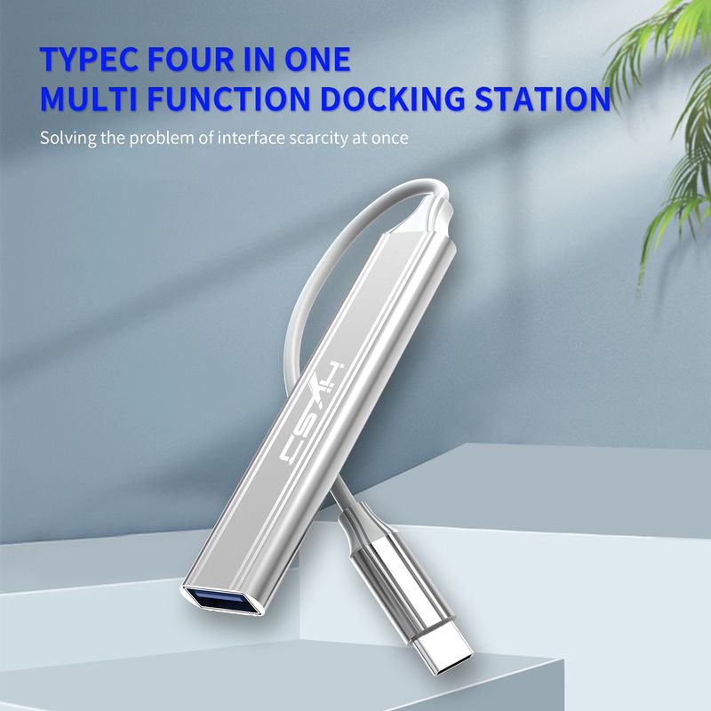 Vezetékes HUB fém multifunkcionális hub USB 3.0 dokkoló Type-C notebook PC-khez_voghion.com