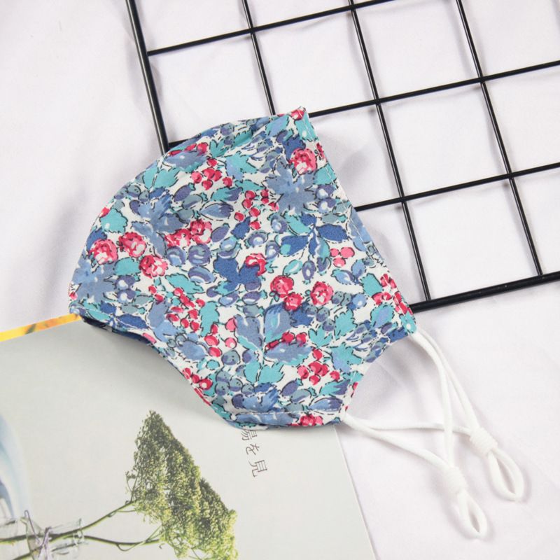 Klein vers bloemenpatroon Dubbellaags ademend verstelbaar stofmasker voor vrouwen_voghion.com