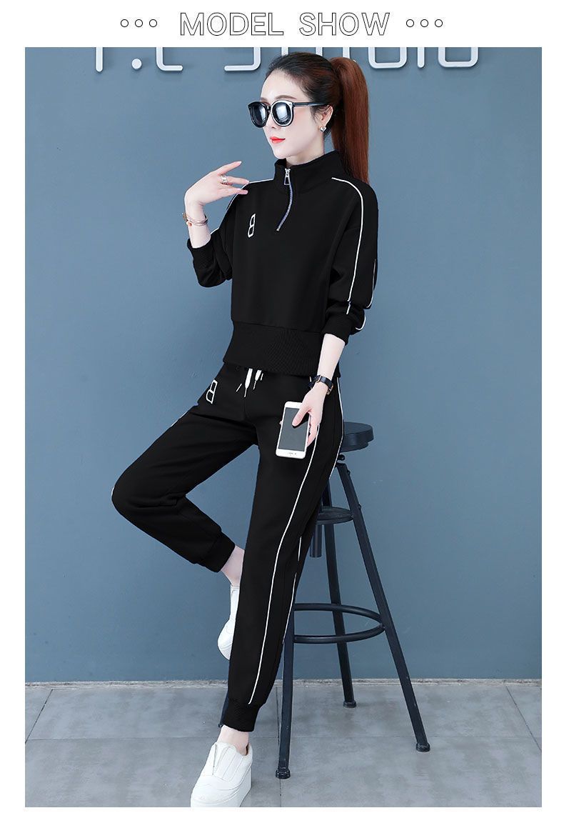 2022 New Women's Spring And Autumn Casual Sportswear High Waist Stand Collar Sweatshirt Stylish Plus Size Long Sleeve_voghion.com