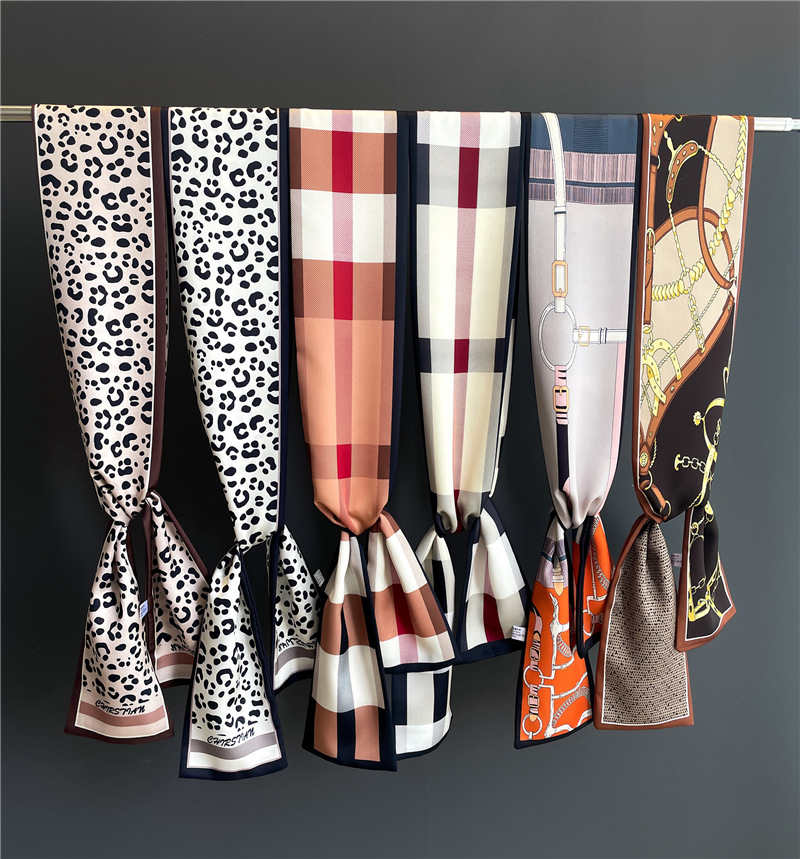 Terno, cachecol, cinto, pequena tira longa, faixa de cabelo, lenço de seda, lenço fino, fita, bolsa de encadernação, feminino decorativo_voghion.com