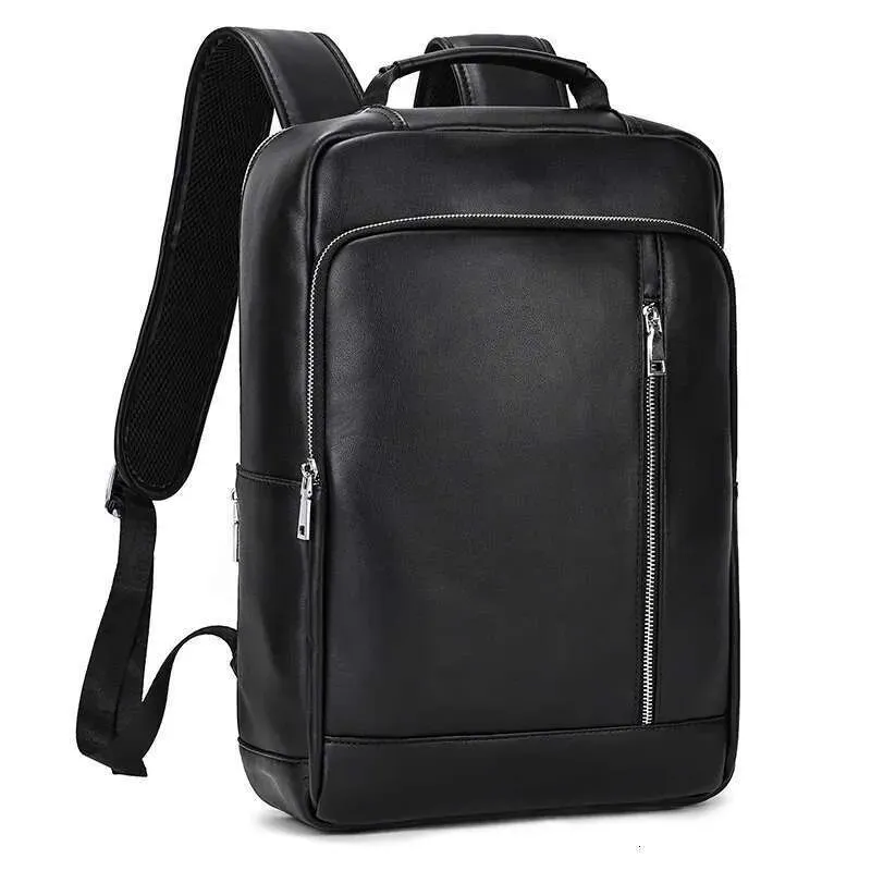 Echtes Leder Schule Für Männer Frauen Schwarz Rindsleder Rucksack 14 15 16 Zoll Laptop Rucksäcke Reisetasche Männlich Weiblich Neu_voghion.com