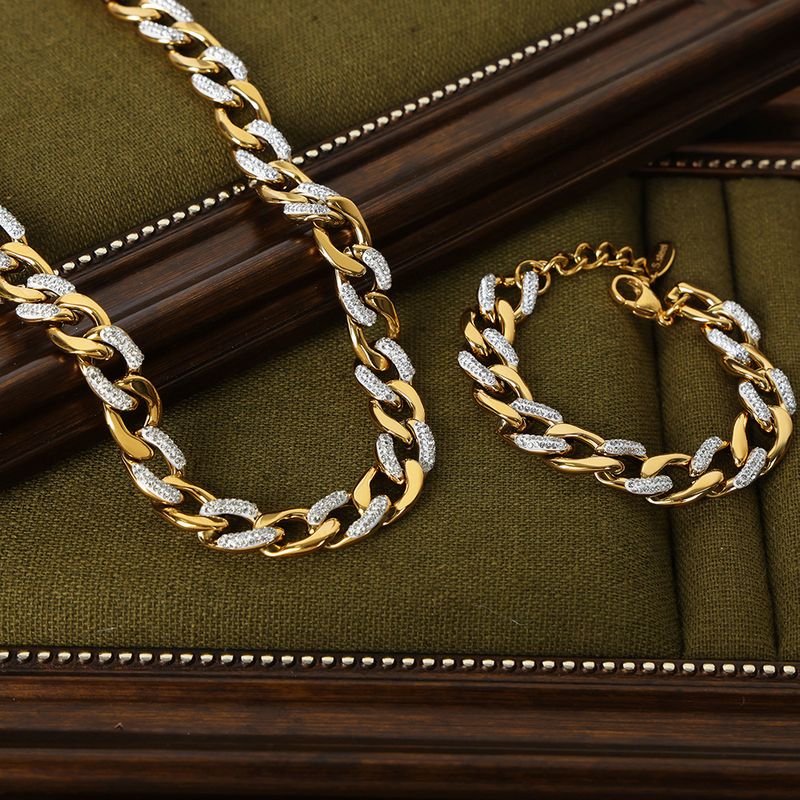 Geometrische dikke Cubaanse handketting, creatieve titanium stalen ketting, Versaile Temperamen Light, luxe sieraden_voghion.com