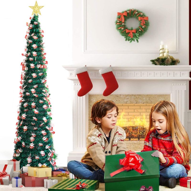 Christmas Tree Retractable Folding Christmas Pagoda Decoration Tree Holiday Home Party Decorations_voghion.com