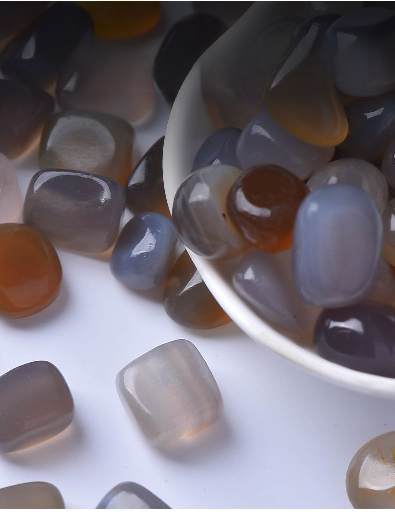 Natürlicher Ozeangrauer Achat Roher Regen Blume Sukkulente Pflanzenoberfläche Fischtank Aquascaping Stein Kiesel Chalcedon_voghion.com