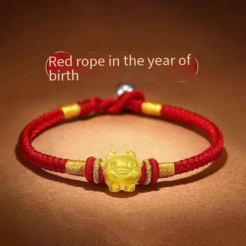 Vieam Sandrotes Armband Messing vergoldet Geburtstagsjahr Sternzeichen Transferperle Handseil_voghion.com