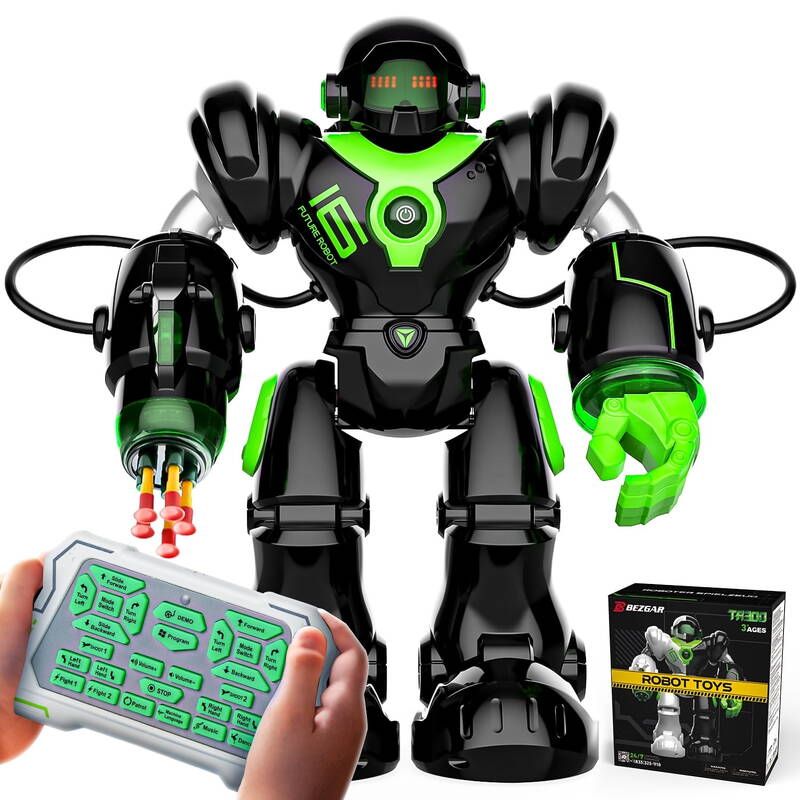 YCFUN 16" Programmable Mega Toy 3+ Kids - Smart Giant Robot For Boys & Girls Black_voghion.com