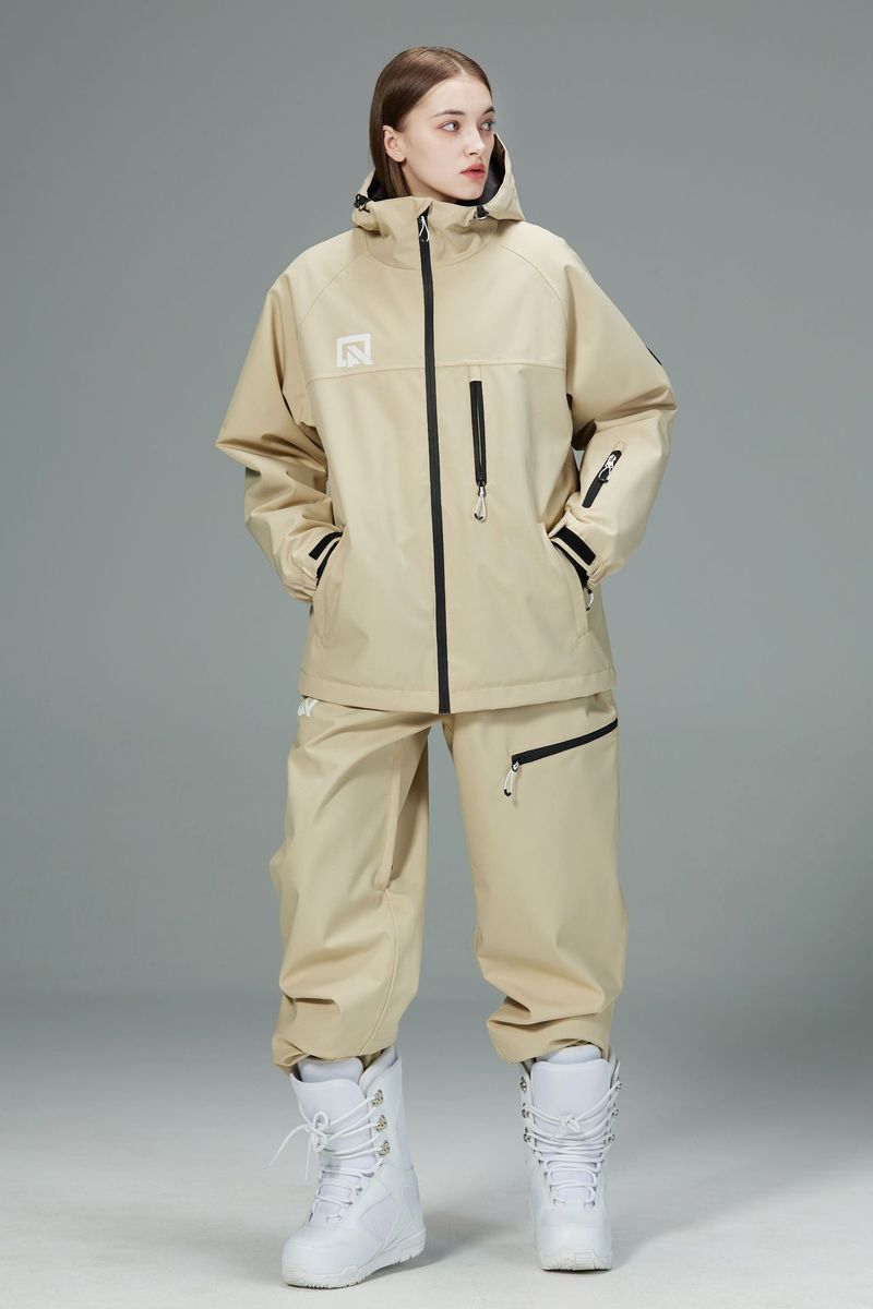 001 Set For Snowboarding Skiing, Thickened And Warm Two-Piece Outdoor Mountaineering Ski Suit_voghion.com