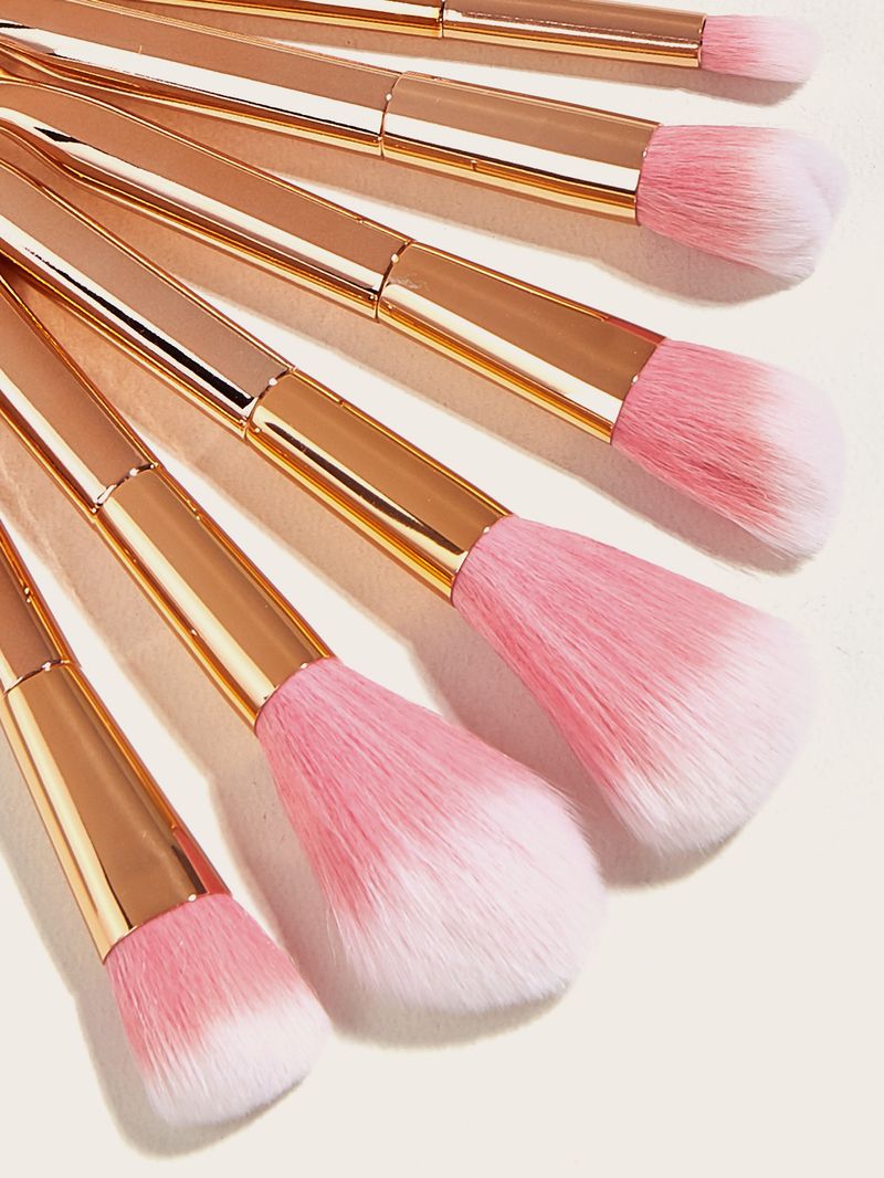 6 Make-up-Pinsel Roségold-Set, gebogene Puderpinsel, Rougepinsel, Beauty-Tools, GUJHUI_voghion.com