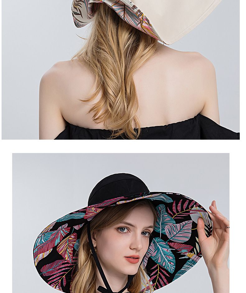 Visiera da donna calda su due lati Pescatore in cotone Bacino pieghevole Secchio a tesa larga Cappello estivo per sole Cappello a cilindro vuoto_voghion.com