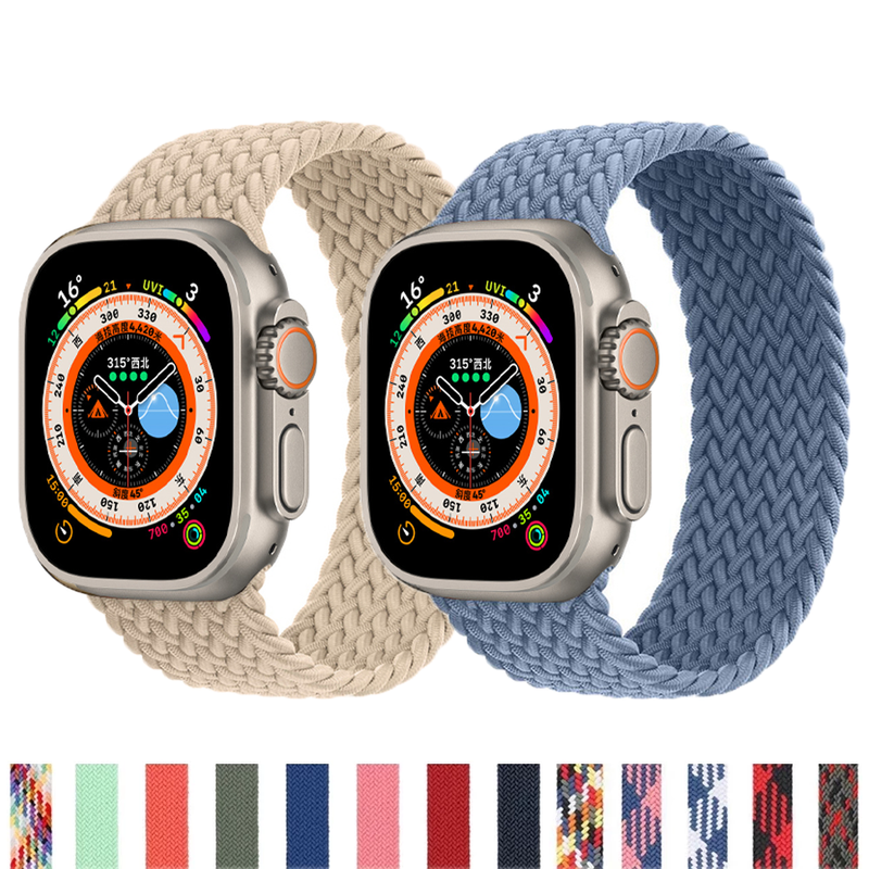 Strap For Apple Watch Band 44mm 40mm 45mm 41mm 42mm 38mm 45 mm Elastic braided solo loop Bracelet iWatch Series 7 se 3 6 8 Ultra_voghion.com