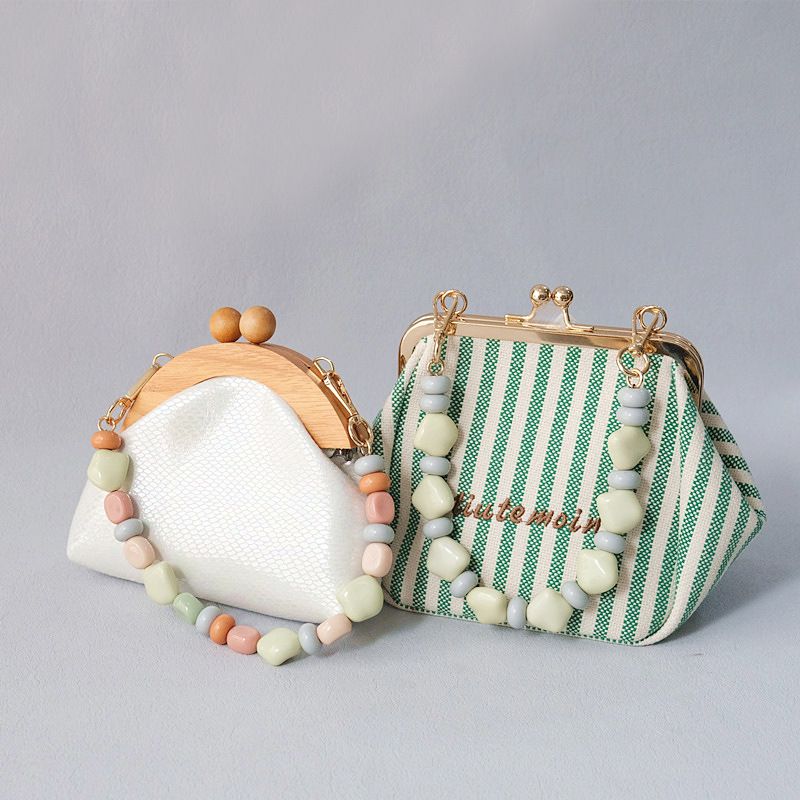 Fashionable Personality Beaded Handmade Color-Block Resin Bag Handheld Acrylic Bead Decorative Chain_voghion.com